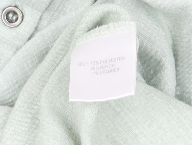 Jane + Delancey Men Green L Short Sleeve Crew Neck Button T-Shirt
