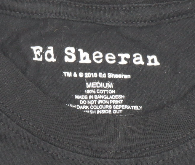 Ed Sheeran Men's Black Medium Graphic Band T-Shirt 2018 Cotton Crew Neck