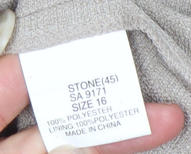 The Pearl Collection Women’s Beige Size 16 Single-Breasted Jacket