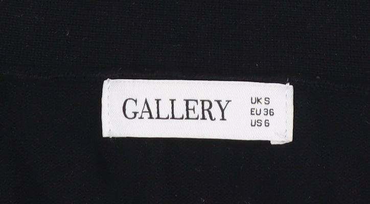Gallery Women's Black V-Neck Open Knit Cardigan Size S