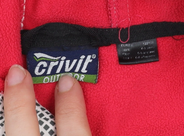 Crivit Girls Grey Hooded Puffer Jacket 7 Years Fleece Lined Outdoor Zip