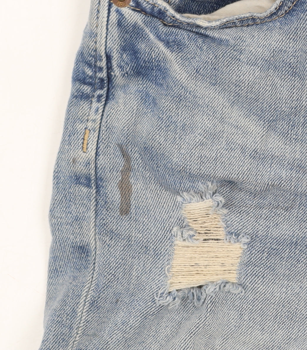 F&F Women Blue Denim Distressed Cut-Off Shorts UK 6