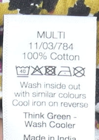 M&Co Women's Multicoloured Cotton Flutter Sleeve Tunic Blouse UK10