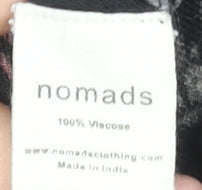 Nomads Women Black Floral Bohemian Viscose Shift Dress Size 12