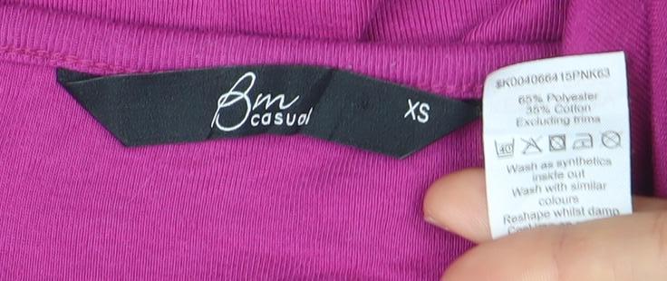 Bon Casual Women's Pink Embroidered Cotton Stretch T-Shirt XS