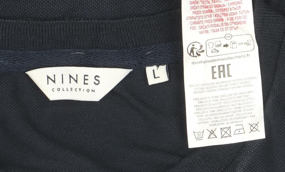 Nines Collection Men's Blue Cotton Crew Neck T-Shirt Size L