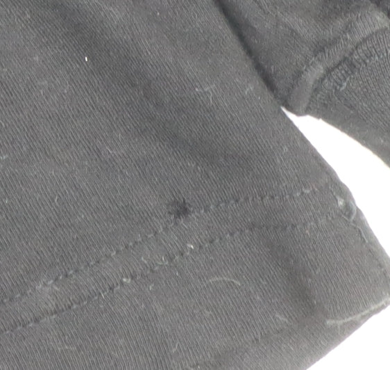 Belika Mens Black Long Sleeve 1/4 Zip Cotton Modal Polo Shirt Size L