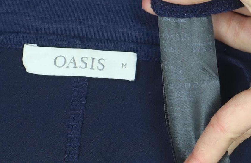 Oasis Women's Blue Sleeveless Chiffon Blouse Size M