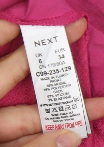 Next Women’s Pink Relaxed Fit Short Sleeve Modal Blouse Size 6