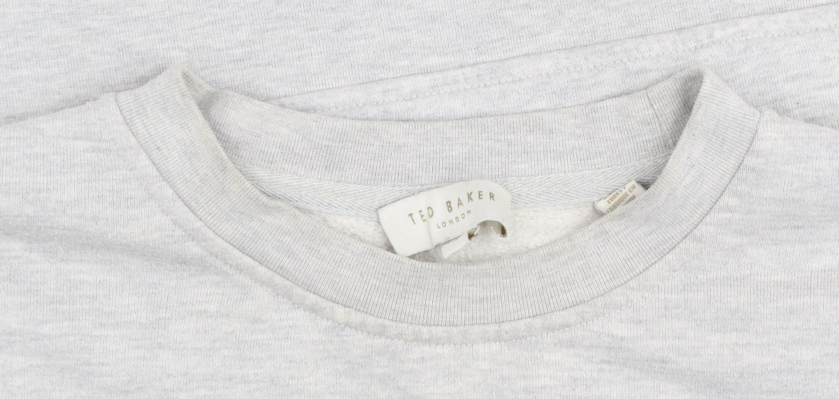 Ted Baker Women Grey Cotton Blend Pullover Sweatshirt Size 14