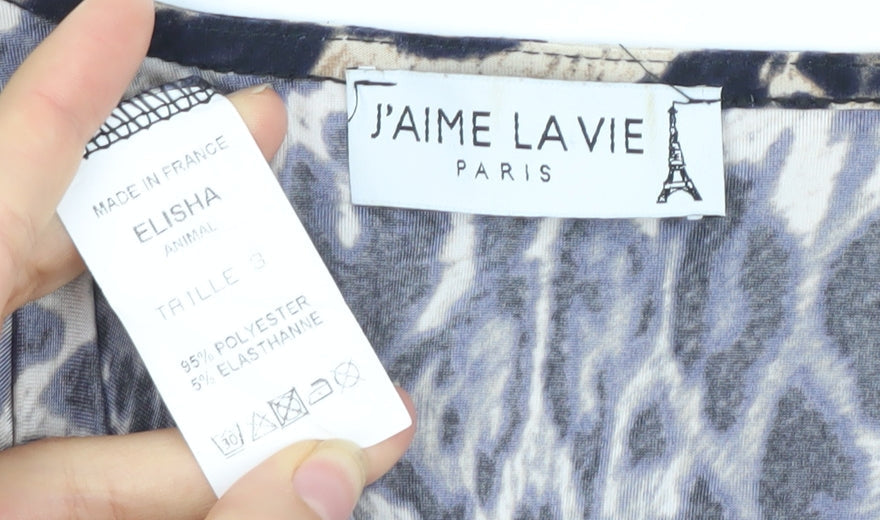 J'aime La Vie Women’s Beige Leopard Print Wrap Dress Size 12