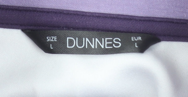 Dunnes Women White & Lilac 1/2 Zip Pullover Sweatshirt Size L