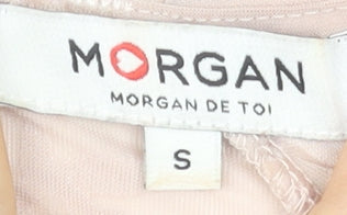 Morgan Women’s Beige Velvet Floral Long Sleeve Blouse S