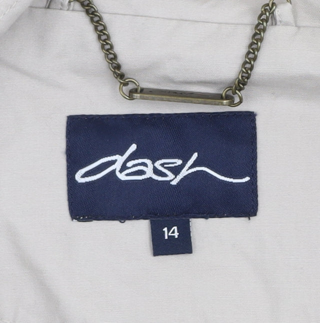 Dash Women’s Beige Casual Mid-Length Jacket Size 14