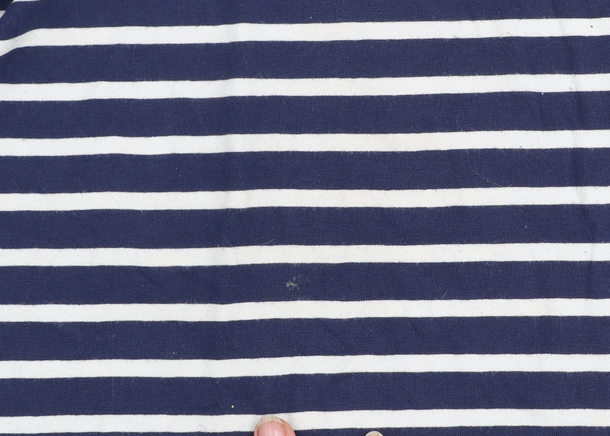 Dunnes Signature Women's Navy Striped 3/4 Sleeve Top Size 14