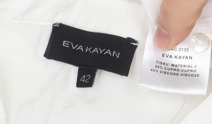 EVA KAYAN Women's White Relaxed Viscose Blouse Size 14