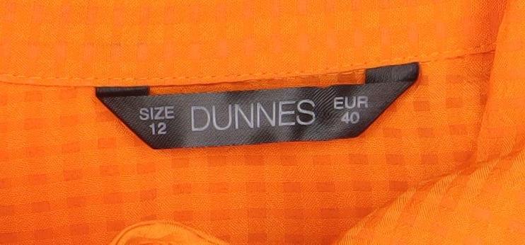 Dunnes Women’s Orange Sleeveless Collared Button-Up Shirt Size 12