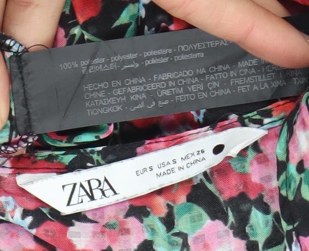 Zara Women’s Multicoloured Floral Midi A-Line Dress Size S