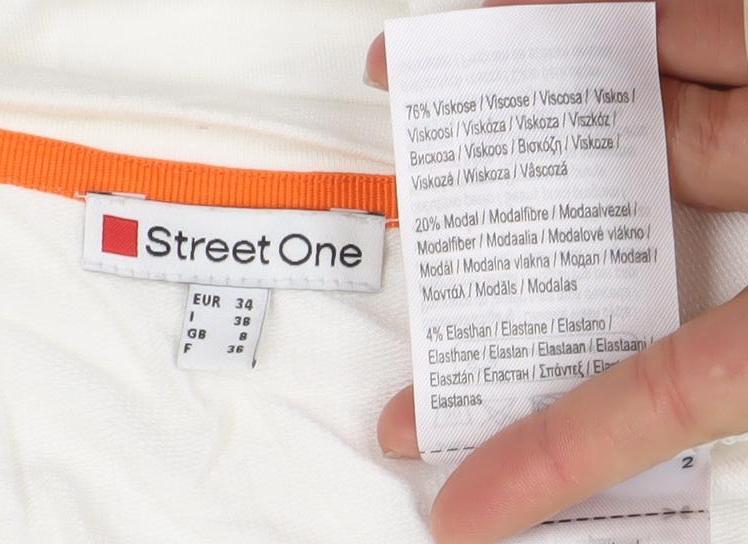 Street One Womens Ivory 3/4 Sleeve Basic Jersey Top Size 10