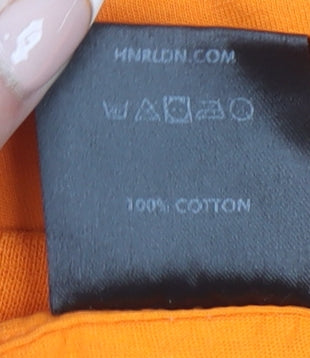 HNR LDN Unisex Orange Aquarius Graphic Cotton T-Shirt Size M