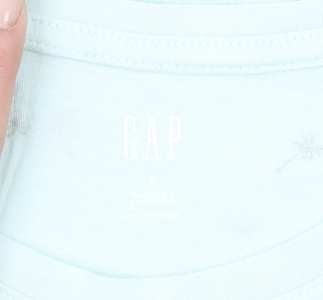 Gap Women's Blue Palm Print Cotton Short Sleeve T-Shirt Size S