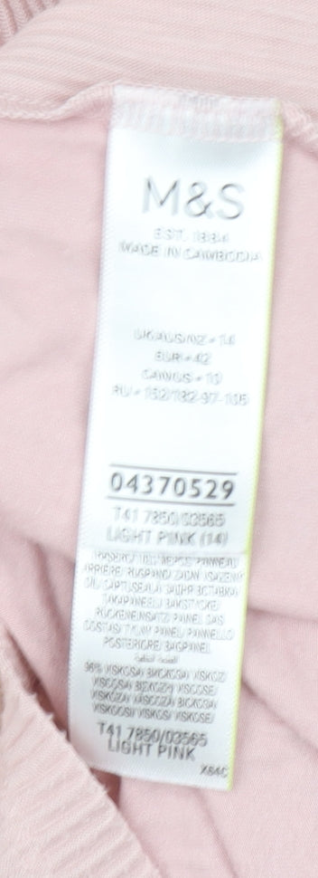 Marks & Spencer Womens Pink Sleeveless Blouse Size 14