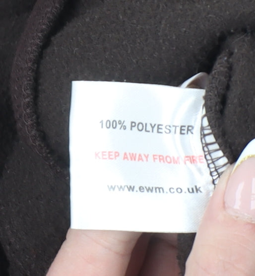 EWM Womens Brown Fleece Full Zip Jacket Size M 14-16