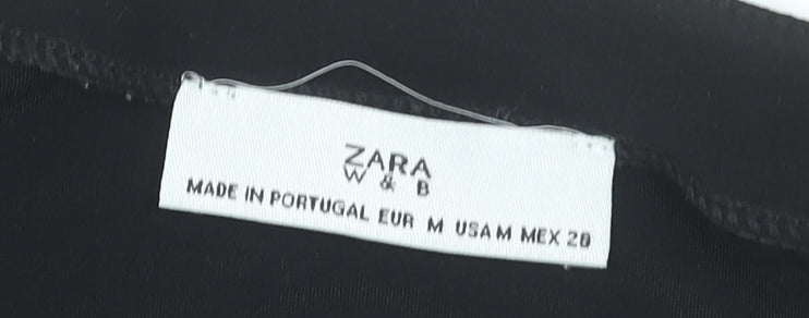 Zara Women Multicoloured Graphic 3/4 Sleeve Jersey Top Size 12