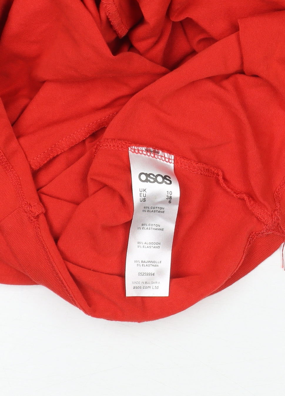 ASOS Women’s Red One Shoulder Bow Bodycon Dress Size 10