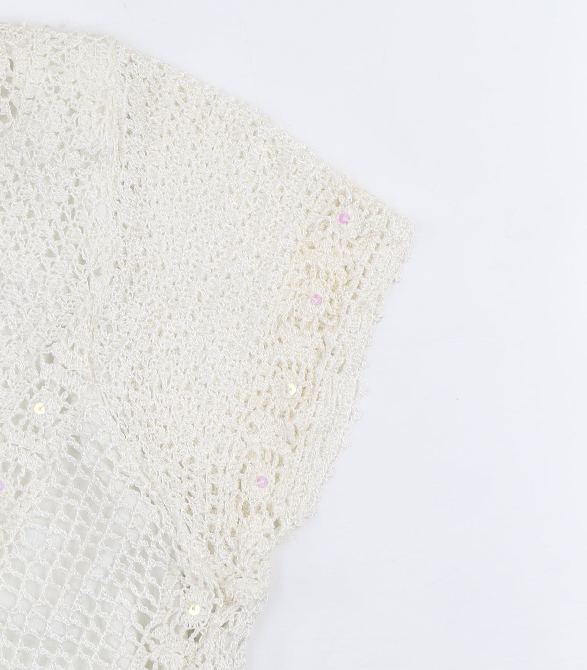 Debenhams Classics Women's Ivory Crochet Sequin Blouse Size 20