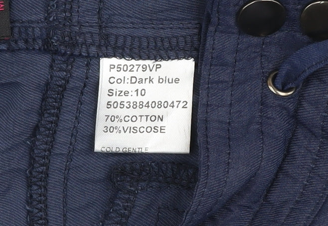 Mandi Women's Blue Cotton Blend Jogger Trousers Size 10
