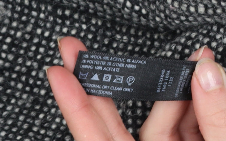 Debenhams Collection Women's Grey Wool Blend Double-Breasted Coat Size 12