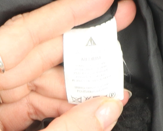 Another Influence Women's Black Long Fleece Overcoat Size M