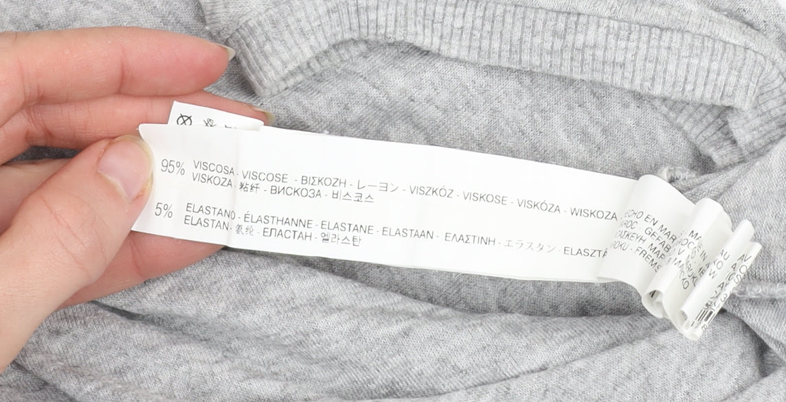 Zara Women’s Grey Pullover Jumper Size 12 Long Sleeve Lightweight Knit