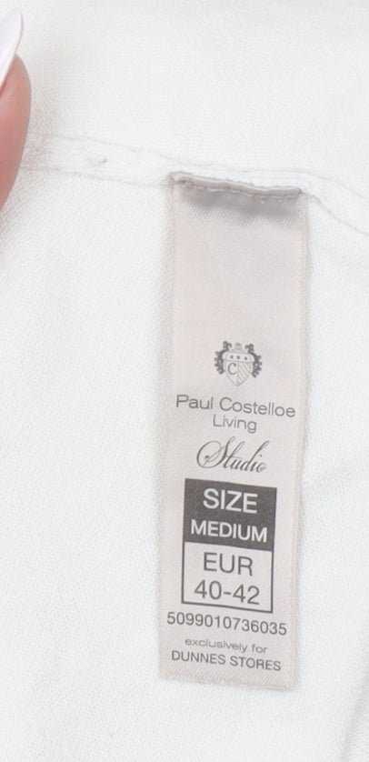 Paul Costelloe Living Women’s Ivory V-Neck Long Sleeve Blouse Size 14