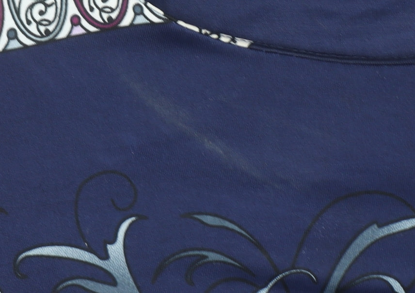 Stella Morgan Women's Blue Shift Dress S Bohemian Floral Stretch