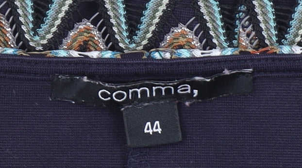 Comma Women Multicoloured Chevron Shift Dress Size 16 Short Sleeve
