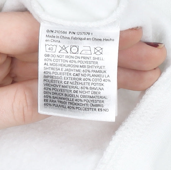 H&M Divided Women White Pontiac Car Graphic Pullover Jumper Size 12