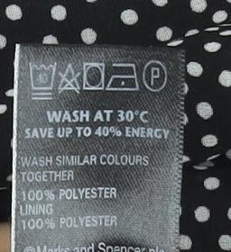 Marks & Spencer Women Black Polka Dot A-Line Skirt Size 16