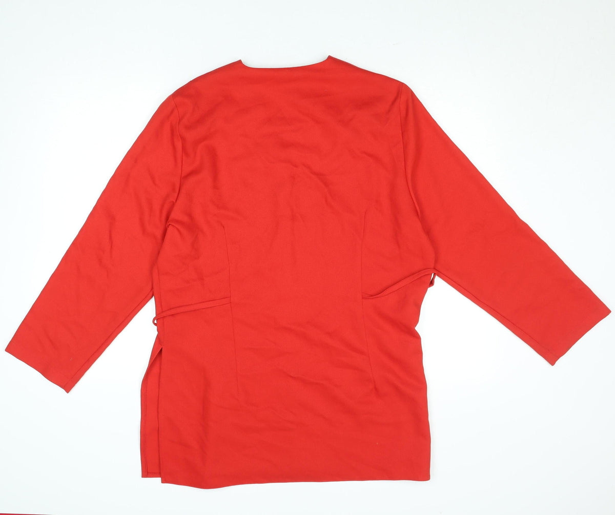 Via Veneto Women's Red Long Sleeve Single-Breasted Blazer Size 16