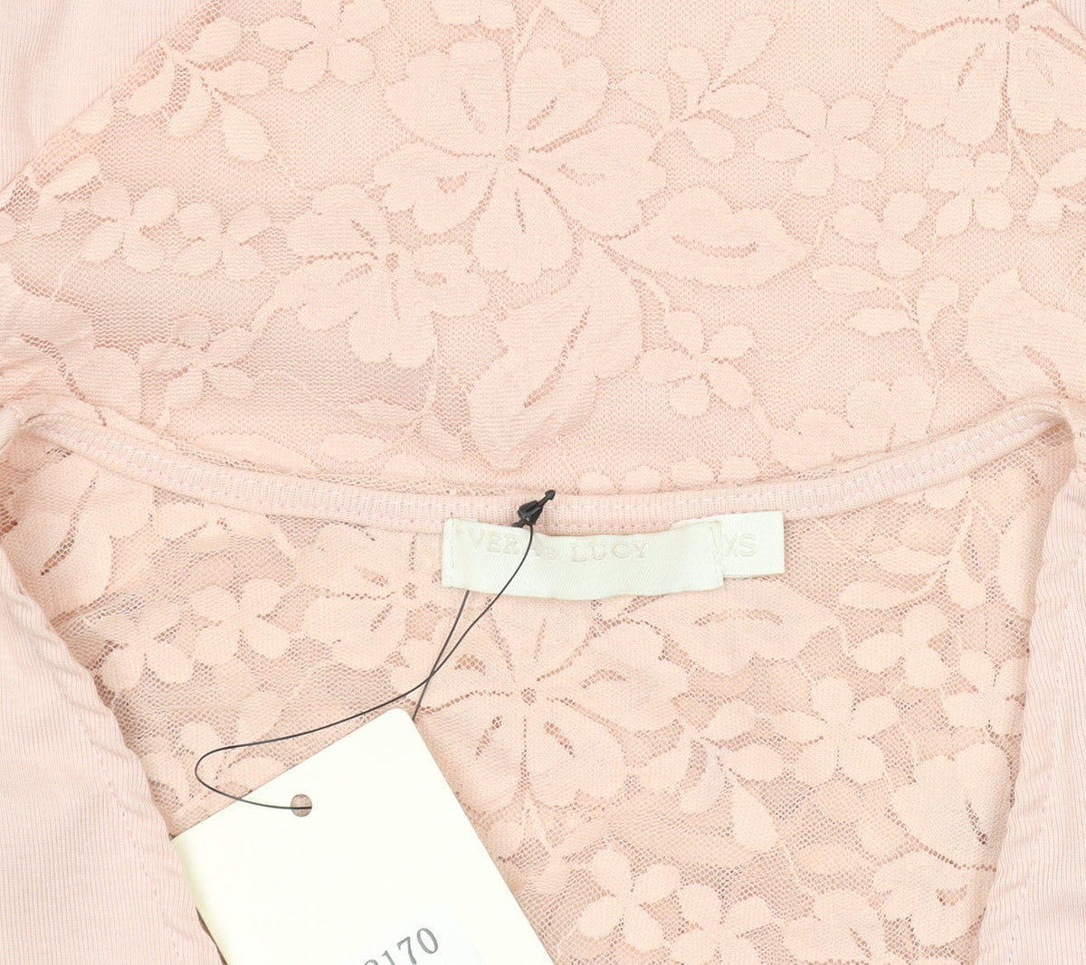 Very Lucy Womens Pink Lace Long Sleeve Bodysuit Size S