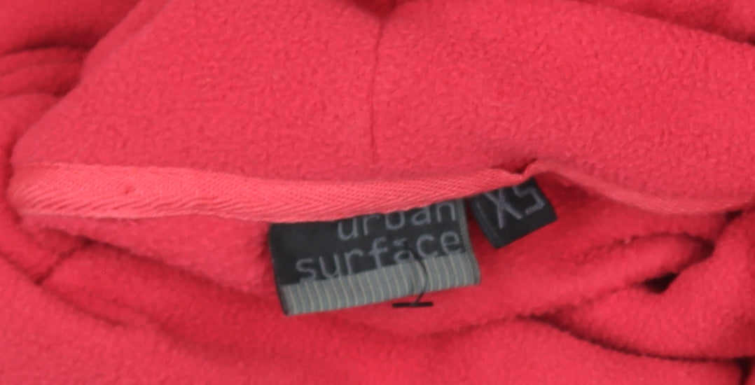 Urban Surface Women's Red XS Fleece Pullover Sweatshirt with Pockets