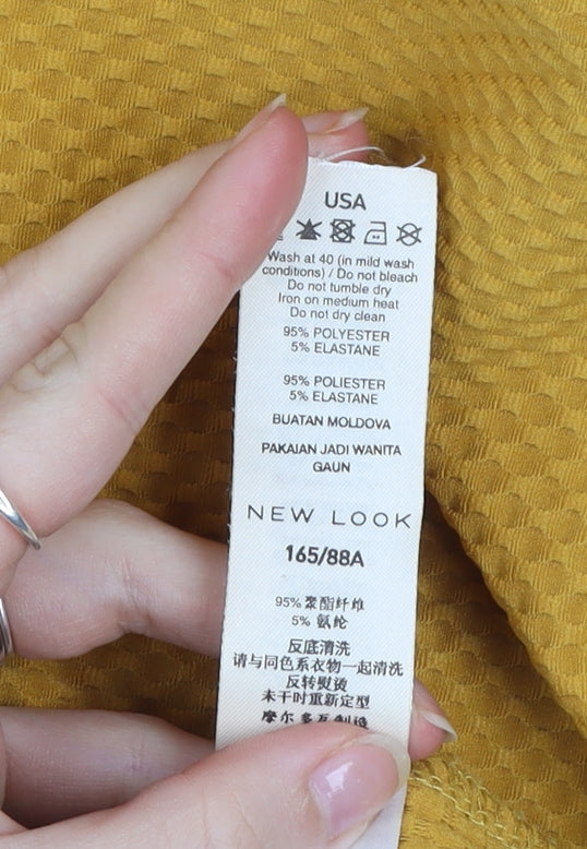 New Look Women's Yellow Shift Dress Size 10 Bell Sleeve