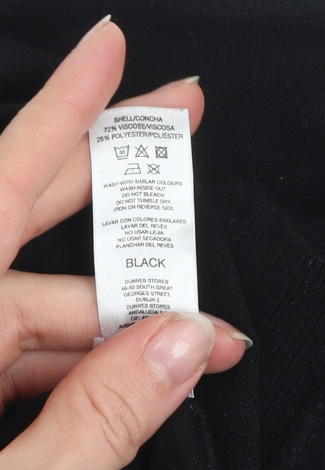 Savida Womens Black Size 10 Crew Neck Button Detail Jumper