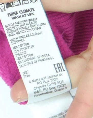 Marks & Spencer Women Bright Pink Cotton Blend Pullover Hoodie Size 10