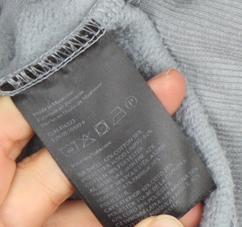 H&M Men's Grey Relaxed Fit Pullover Hoodie Size S