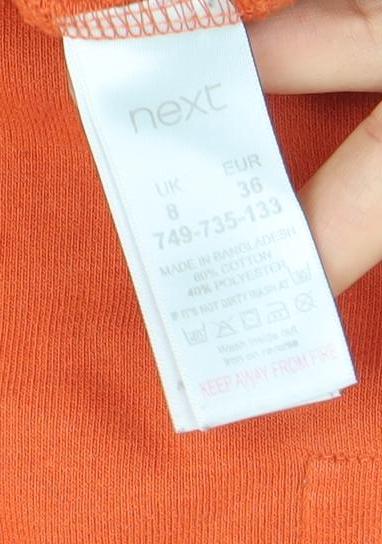 Next Women's Orange Crew Neck Long Sleeve Sweatshirt UK 8