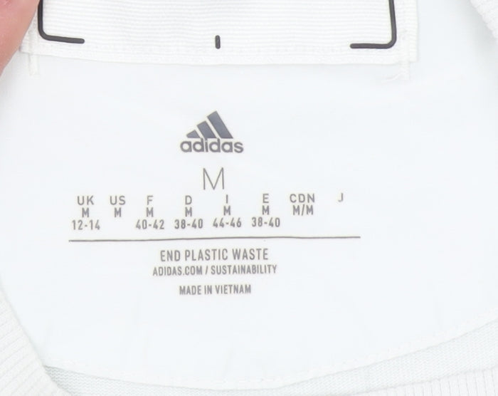 Adidas Women White Basic Short Sleeve T-Shirt Size M