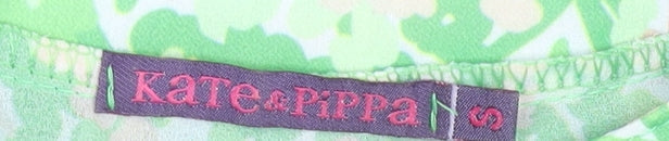 Kate & Pippa Women's Green Floral Tunic Blouse Size S