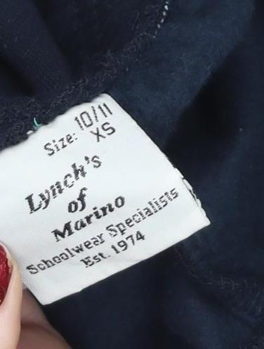 Lynch's of Marino Girls Black 10-11 Years Track Pants Cotton Blend School Joggers